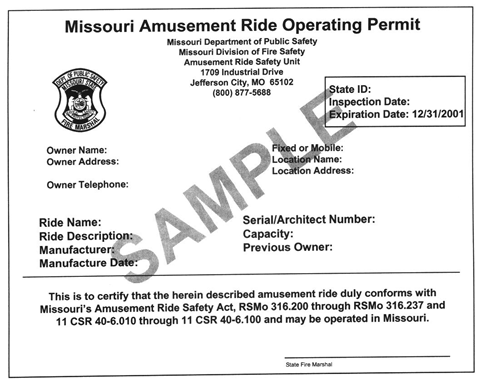 image of an Amusement Ride Permit