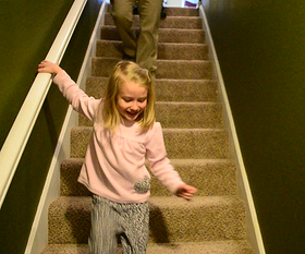 image of a family implementing their fire escape plan