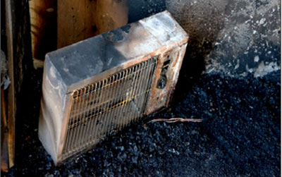 image of a burnt space heater
