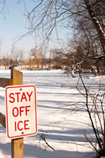 image of a frozen creek