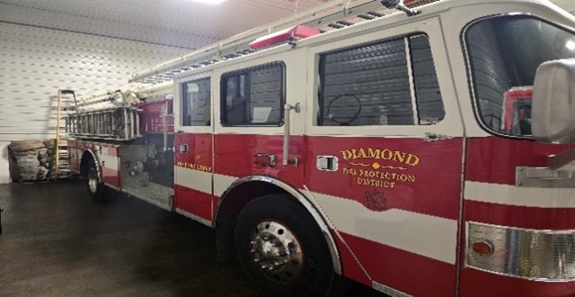 left side view of fire truck