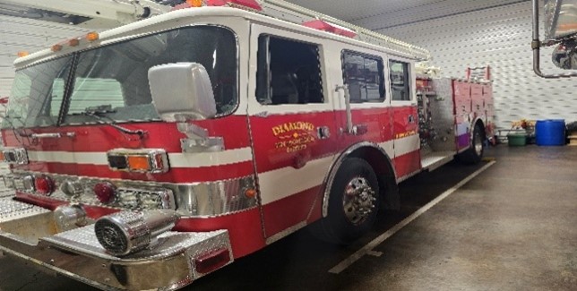 right side view of fire truck